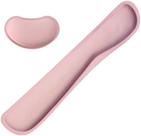 Keyboard Wrist Rest Mouse Wrist Support Set, Memory Foam Wrist Rest Pad for Computer Laptop Keyboard Mouse, Ergonomic Wrist Cushion Support for Typing Pain Relief, Gaming Home Office, Pink
