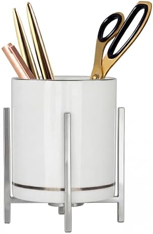 Pen Pencil Stand Holder for Desk, Office Desk Accessories Organizer Decor for Men Women, Desktop Stationery Makeup Brush Organizer for Girls