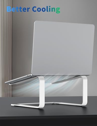 SOUNDANCE Laptop Stand for Desk, Metal Riser, Fits 12-17.3 Inch, White