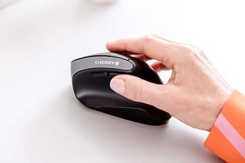 Cherry MW4500 Wireless Vertical Ergonomic Optical Mouse, up to 1200 DPI, 6 Buttons and Scroll Wheel for Laptop, PC, Desktop or Mac. Right Handed.