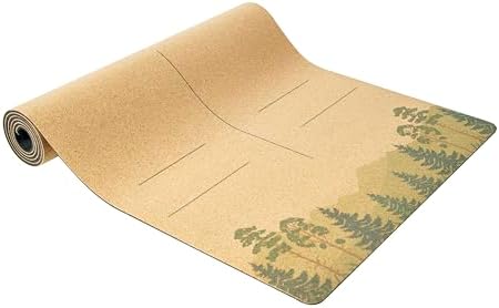 Cork Yoga Mat with Natural Rubber Base, Extra Size, Thickness and Support, Excellent Cushion & Grip, Non-Slip, Non-Toxic, Sweat-Resistant, Sustainable, Eco-friendly Exercise Mat