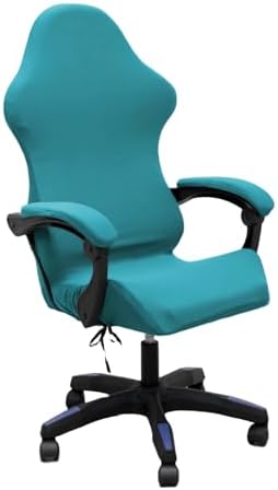 Gaming Chair Cover Set with Armrest Covers, Stretch Ruffled Slipcover for Racing Office Computer Reclining Chairs (Peacock Blue)