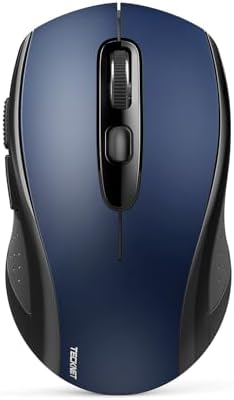 TECKNET 2-in-1 Bluetooth Mouse (BT 5.0/3.0+2.4Ghz), 6-Level 4000 DPI-Black