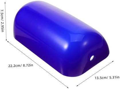 Blue Glass Bankers Lamp Shade Replacement Vintage Desk Lamp Shade for Table Bedside and Reading Light 8.74 X 5.31 X 2.95 in 1 pc
