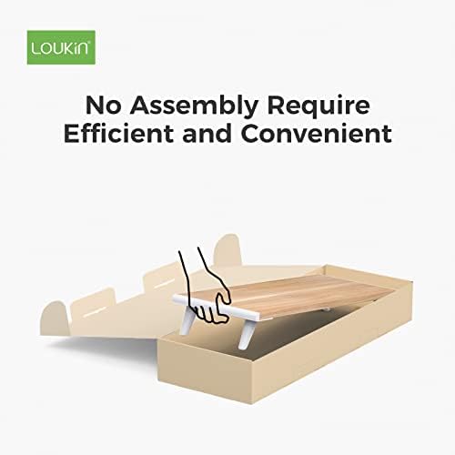 loukin Monitor Stand Riser for Desk, 22.4" × 8.2" Computer Stand, Wood