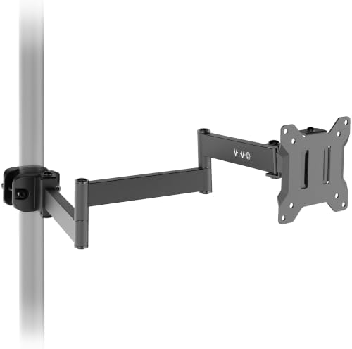 VIVO Black Long Pole Mount Monitor Arm