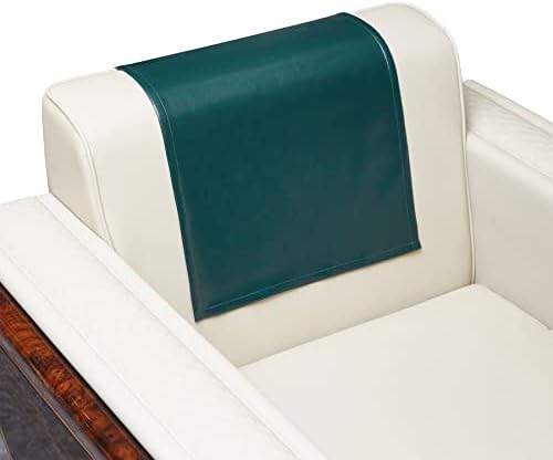 Non Slip Recliner Headrest Protector Washable Faux Leather Headrest Covers for Recliner Chair Waterproof Couch Head Rest Covers for Sofa,Furniture,Office Chair,Theater Seat (Green)