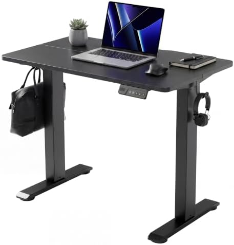 Claiks Electric Standing Desk 35x20 Inch Adjustable Desk, Black