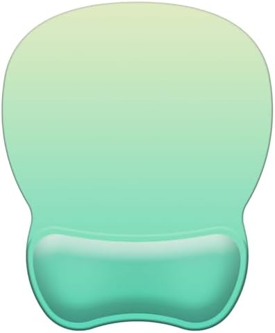 Mouse Pad with Support, Ergonomic Mouse Pad with Gel Wrist Rest Support Middle Concave Design, Comfortable Mousepad with Non-Slip PU Base for Home Office Working Studying (08 Cyan Green Gradient)