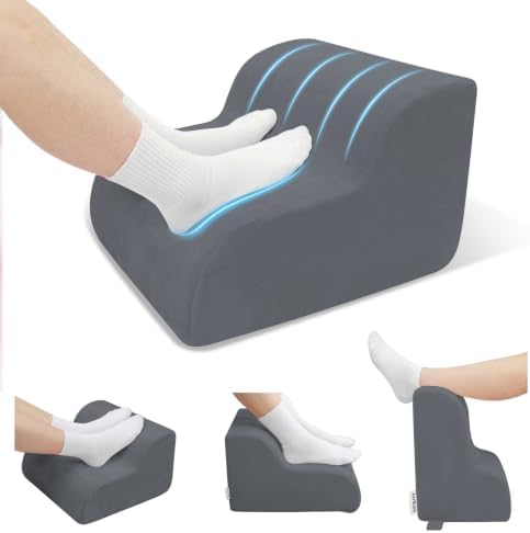 Foot Rest for Under Desk at Work,2-Tier Footrest with Handle Grey