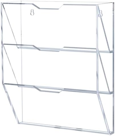 MyGift 3 Tier Acrylic Mail Sorter Wall Mounted Letter Holder Rack