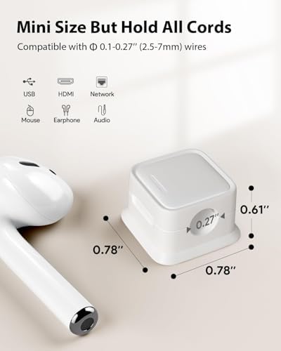 Cord Organizer, Magnetic Cable Clips, Under Desk Management, 9 Pack, White