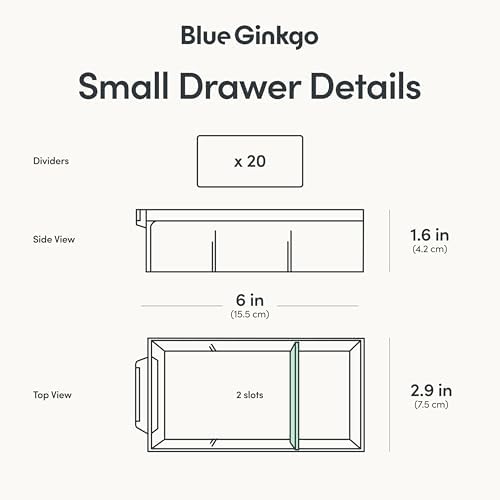 Blue Ginkgo 20-Drawer Storage Cabinet Organizer, Blue, Made in Korea