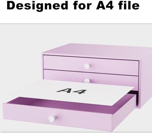 Svartur Desktop Drawers, Metal Desk Organizer with Drawer Storage Organizer for A4 File, Desk File Storage Organization for Office, Home, No Assembly Required, White