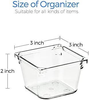 Ravinte 6 Pack Drawer Organizer, 3" X 3" Plastic Storage Bins