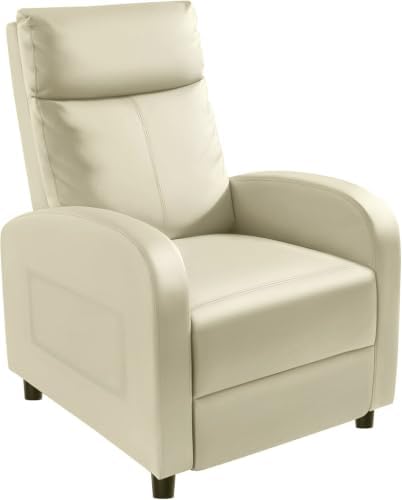 Homall Recliner Chair, Recliner Sofa PU Leather for Adults, Beige Recliners