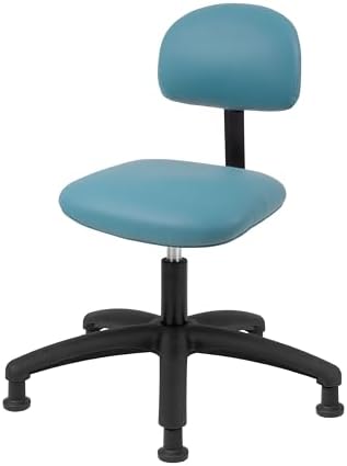 FSS Series Square seat Medium (19"-27") seat Height Chair. Fabric Vinyl - for Office, Garage, Desk, Shop, Kitchen, Computer, Doctor, Medical, Easy to Clean! (Aqua, Medium, Glides)