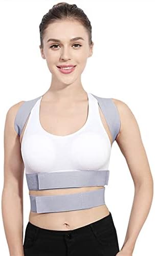 Adjustable Upper Back Posture Corrector for Women Invisible Back Brace Shoulder Neck Clavicle Spine Brace Back Lumbar Support Belt Corset Hunchback Correction(Gray,Small)