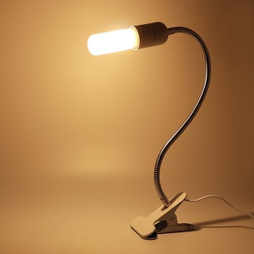 RTNLIT E26/E27 Clip Desk Lamp Holder, Clamp Lamp Fixture with On/Off Switch