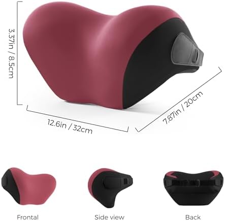 BEBAS Ergonomic Car Headrest Pillow, Memory Foam Neck Support, Red