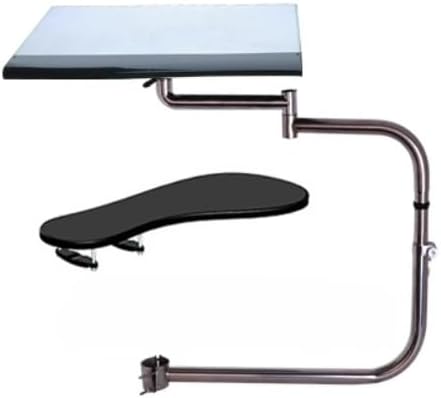 Ergonomic Chair Mount Keyboard Tray - Adjustable Laptop & Mouse Stand for Gaming & Workstation, Fits Round Bars up to 1.96 Inch Thickness (OK010W)
