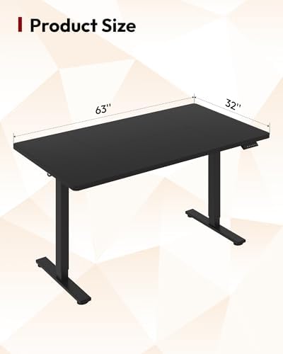 SANODESK 63''x32'' Large Electric Computer Height Adjustable Standing Desk
