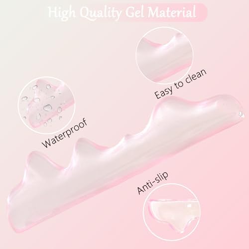 Gel Mountain Wrist Rest for Keyboard and Mouse Abstract Clear Pink Keyboard Wrist Rest Transparent Ergonomic Cute Minimalist Mouse Wrist Pad Cool Silicone Non-Slip Support for Computer Office Decor