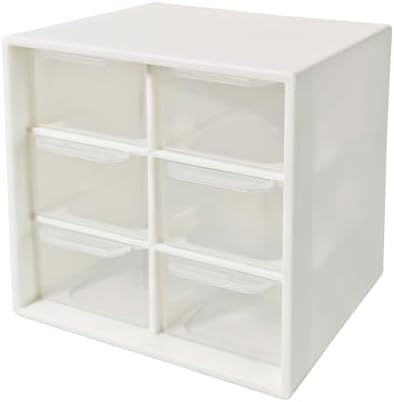 Small Mini Drawer Organizer for Desk, 6 Drawers, 4.7" x 4.7" x 3.8" White