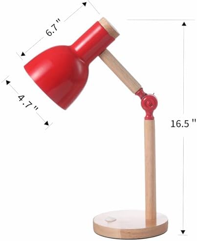 Adjustable Wooden Arm Desk Lamp, Metal Shade Table Lamp