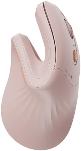 ProtoArc EM11 NL Wireless Ergonomic Vertical Mouse, Rechargeable, Pink