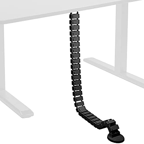 VIVO Black Under Desk Vertebrae Cable Management Kit, DESK-AC01C