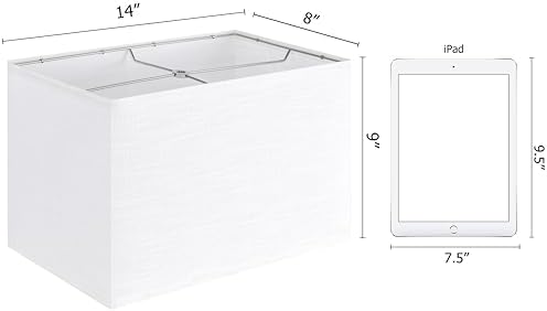 GO&SO Texture Rectangle Lamp Shades for Table Lamps,14"L×8"W×9"H Shade Deco