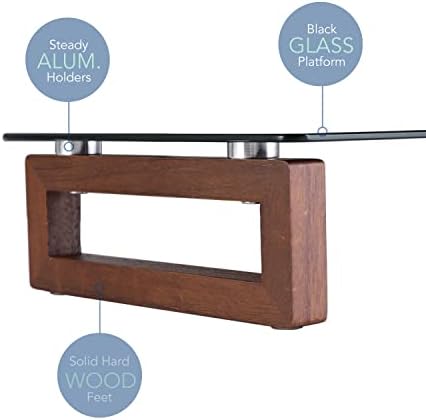 YEOUX Multi-Purpose Desktop Stand - 17.0" x 9.0" x 3.5" (Black & Walnut)