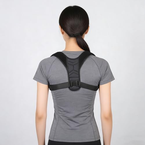 Adjustable Back Posture Belt for Upper Support, Lightweight Black