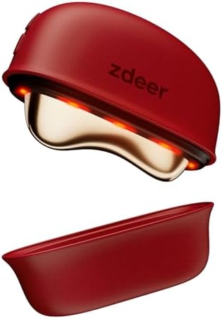 ZDEER GS5 Electric Heated Gua Sha Tool, Red Light Face Massager, Red