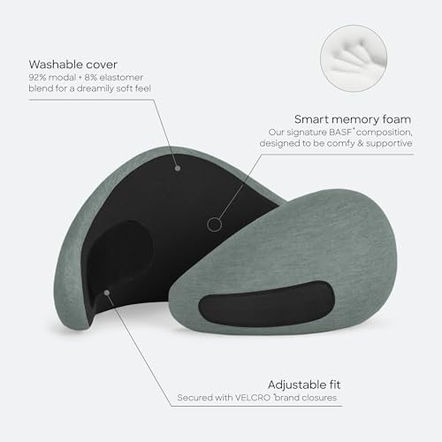 Ostrichpillow GO Travel Pillow, 360° Memory Foam Support, Soft & Washable