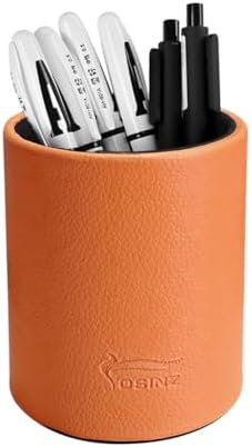 Pen Pencil Holder Cup Container PU Leather Desk Organizer Stand Decor Brush Scissor Holder Decoration Office Desk Home School