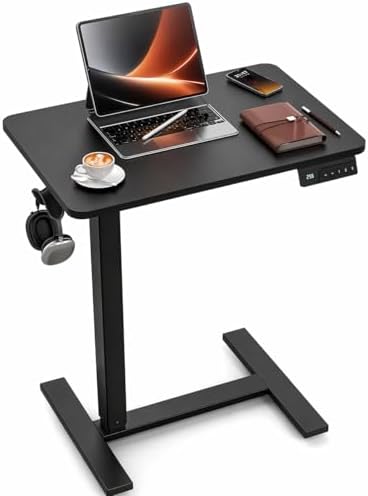 FiCiHi 24 Inch Small Electric Standing Desk, Adjustable Mobile Laptop Desk