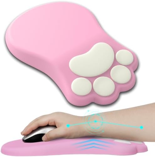 L-SPOUTTO Ergonomic Mouse Pad with Wrist Rest,Pink Mouse Pad Wrist Support