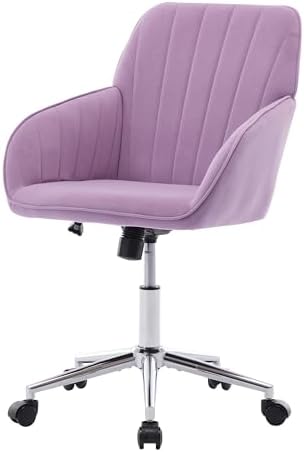 Home Office Desk Chair with Memory Foam Seat and Silver Swivel Base