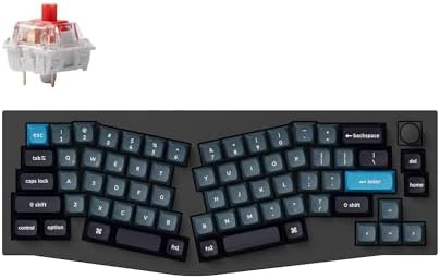 Keychron Q8 Pro QMK/VIA Programmable Wireless Custom Mechanical Keyboard, 65% Alice Layout Bluetooth/Wired, Hot Swappable, Ergonomic, Aluminum, RGB Backlit for Mac Windows Linux-Black