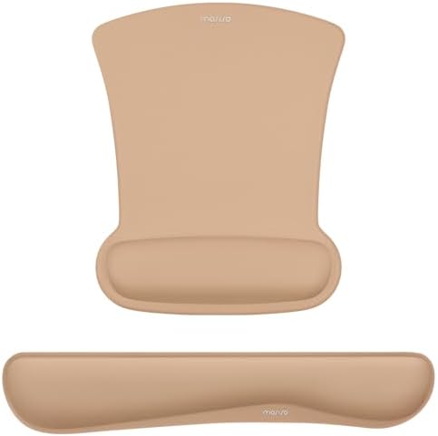 MOSISO Wrist Rest Support for Mouse Pad & Keyboard Set, Mocha
