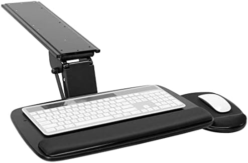 Mount-It! Under Desk Keyboard Tray, Adjustable Slide-Out Keyboard, Black
