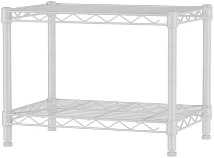 SINGAYE Small Wire 2 Shelves Pantry Metal Shelf Floor Organizer Under Desk