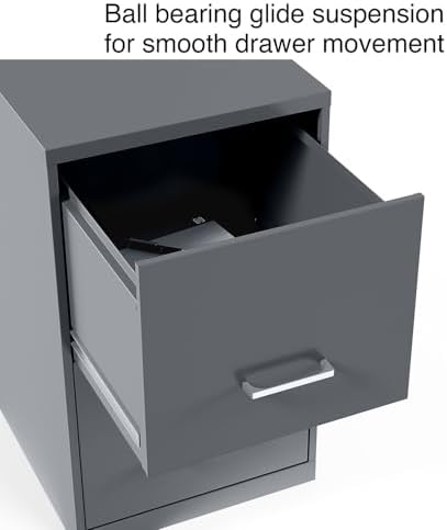 Staples Vertical File Cabinet, Letter/Legal, 2-Drawer, Locking, Graphite