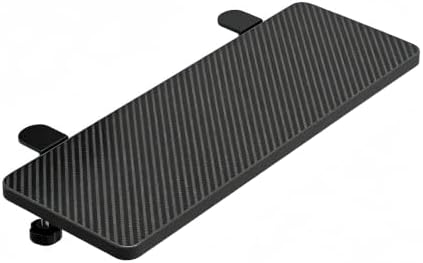 Foldable Desk Extender 25" x 9.45" Ergonomic Computer Table Clamp On Extension Arm Support Keyboard Tray for Square Tabletop (Carbon Fiber Pattern)