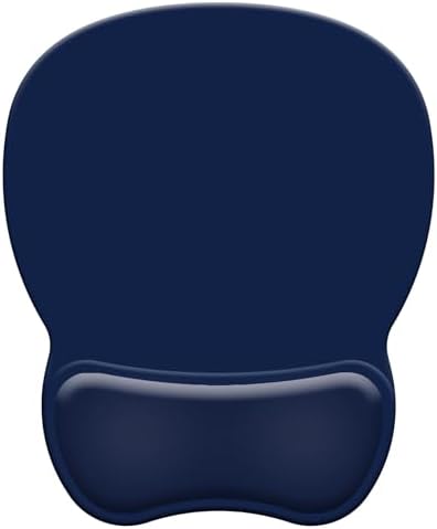 Ergonomic Mouse Pad with Wrist Rest, Gel Concave Mouse Pad with Non-Slip Base, Pain Relief Mouse Pads with Smooth Wrist Support for Office & Home (Deep Blue)