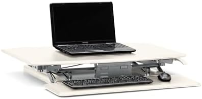 HON Coordinate 35 Inch Desktop Riser, Height Adjustable Sit to Stand Riser, Monitor and Laptop Workstation with Keyboard Tray, White