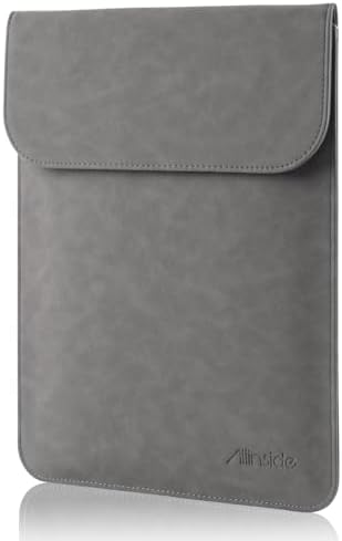 Allinside 13-13.3 inch Laptop Sleeve Case for MacBook Pro 14 2021-2026/MacBook Air 13 2010-2017/MacBook Pro 13 2010-2015, Waterproof PU Suede Leather Laptop Protective Vertical Case Cover, Gray