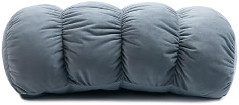 ALIBO Fluffy Nonslip Low Back Lumbar Support Half Moon Bolster Roll Bubble Pillow for Office Chair Recliner D Shaped Roll Car Seat Back Support Cushion with Adjustable Straps